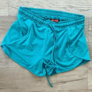 Women's Athletic Turquoise Shorts teal mesh lined great fit w/ pockets Small